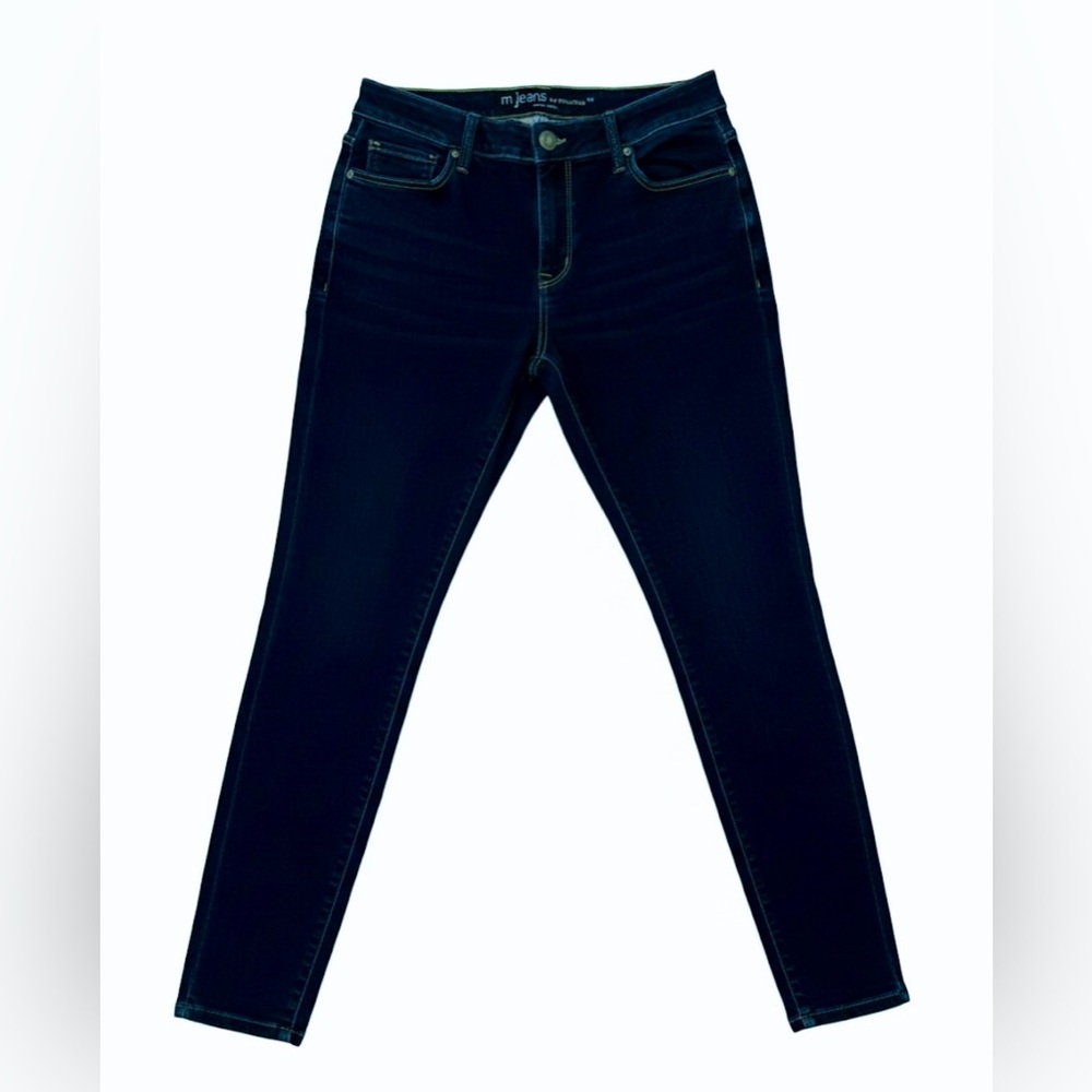 Maurices Mid Rise Deep Blue Skinny Jeans Jeggings Size Large